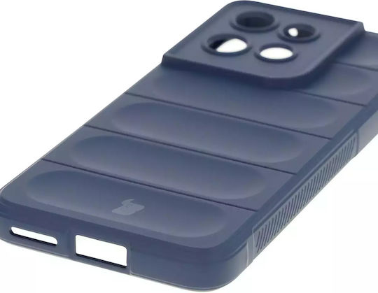 Bizon Tur Umschlag Rückseite Silikon / Gehärtetes Glas 2mm Marineblau (Motorola Edge 50 Neo)