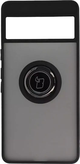 Bizon Hybrid Ring Back Cover Σιλικόνης / Tempered Glass Μαύρο (Google Pixel 7)