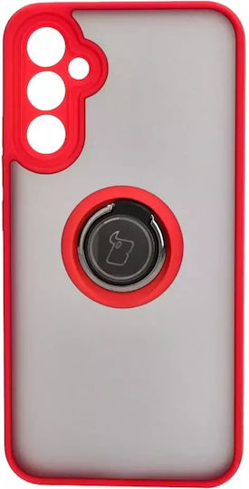 Bizon Hybrid Ring Back Cover Σιλικόνης / Tempered Glass Κόκκινο (Galaxy A34)