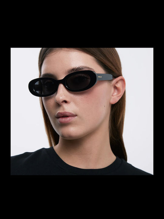 Meller Lua Women's Sunglasses With Red Horn-Rimmed Frame And Green Polarized Lens