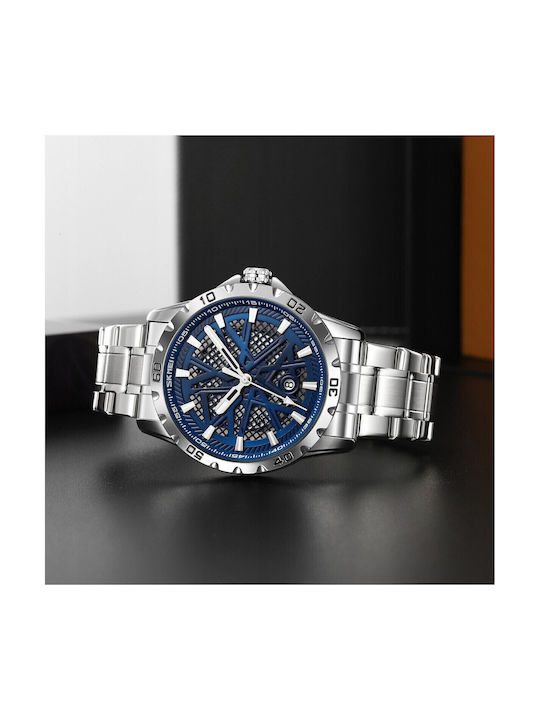 Skmei Herrenuhr Batterie mit Silber Metallarmband