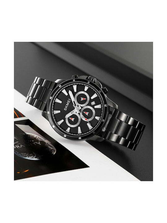 Skmei Herrenuhr Batterie mit Schwarz Metallarmband