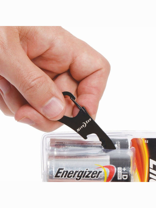 Nite Ize Micro Tool Clipkey Schlüsselanhänger Edelstahl Schwarz Kmtck-01-r3