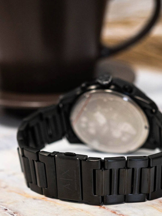 Armani Exchange Herrenuhr Batterie mit Schwarz Rostfreier Stahl Armband