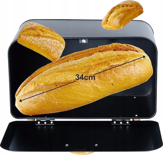 Vilde Bread Box Metallic Black 35.5x20.5x20cm