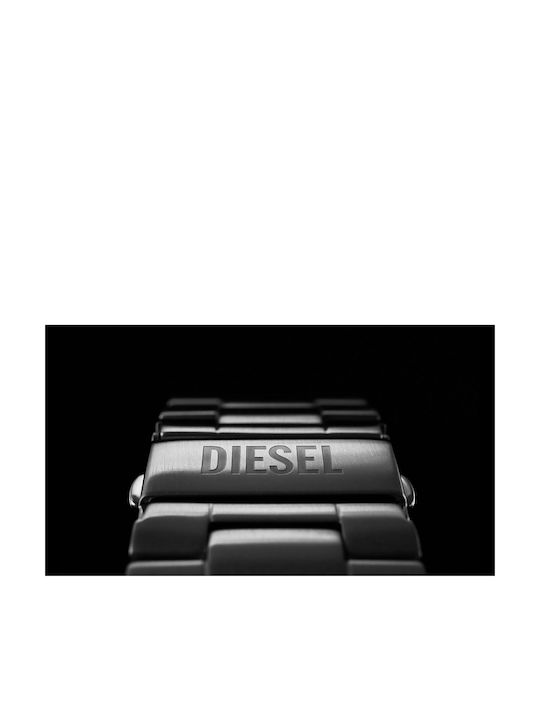 Diesel Mr Daddy Ανδρικό Ρολόι Χρονογράφος Μπαταρίας με Ασημί Μεταλλικό Μπρασελέ