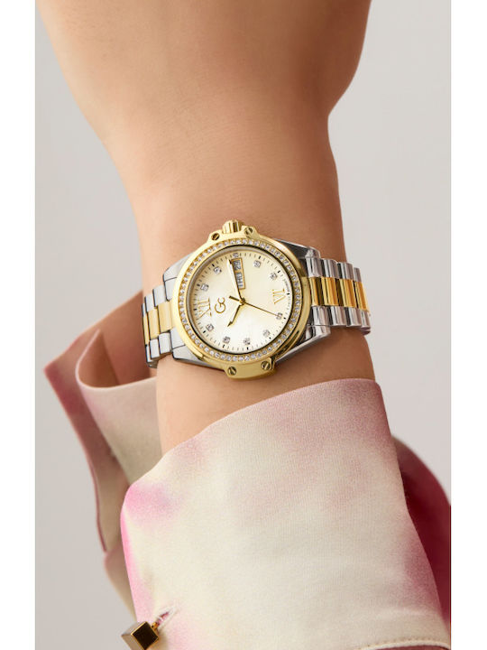 GC Watches Lady Γυναικείο Ρολόι 34mm Μπαταρίας με Ασημί Μεταλλικό Μπρασελέ