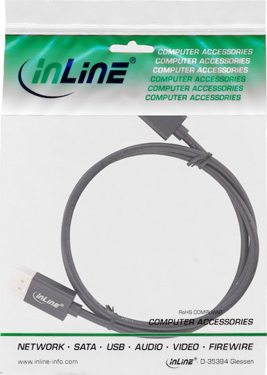 InLine Cable DisplayPort male - DisplayPort male 1m Μαύρο