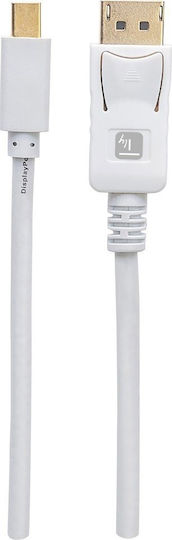 Techly Cable DisplayPort male - mini DisplayPort male 3m Λευκό