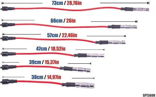 Powertec Ignition Cables Powertec Audi 80 100 A6 A8 Vw Passat 2.4 2.6 2.8l 90-00 Red