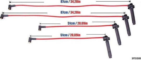 Powertec Ignition Cables Powertec Subaru Forester Legacy Ej25 Ej253 03-09 Red