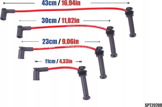 Καλώδια Ανάφλεξης Powertec Powertec Ford Mondeo Iii 1.8 2.0 16v Κόκκινα