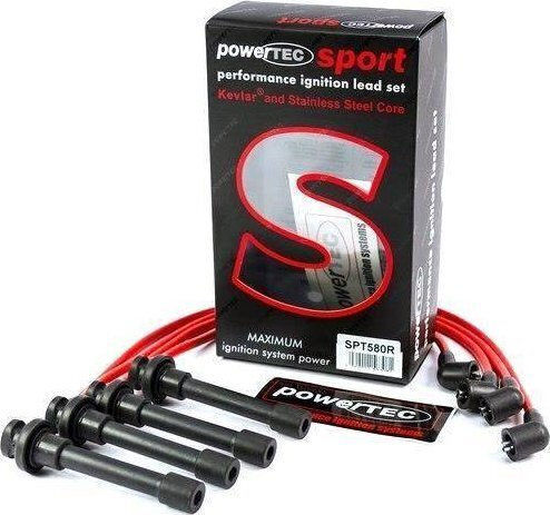 Powertec Ignition Cables Powertec Honda Crx Civic Logo 92-02 Red