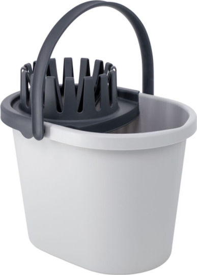 York Plastic Mop Bucket with Wringer Capacity 13lt White