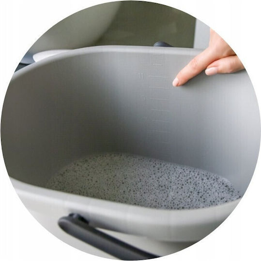 York Plastic Mop Bucket with Wringer Capacity 13lt White