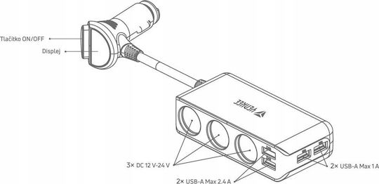 Yenkee Φορτιστής Αυτοκινήτου με Θύρες: 4xUSB 3xΑναπτήρα