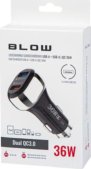 Blow Încărcător Auto 36W cu Porturi: 2xUSB