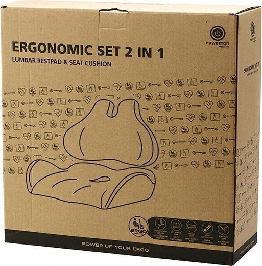 Powerton Seat Cushion with Memory Foam 43x48cm in Gray Color