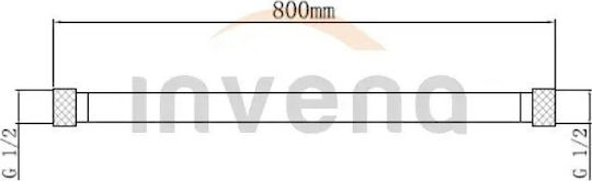 Σωλήνας Ντους Invena Σωλήνας Σύνδεσης 80 Cm Black Czarny Pvc
