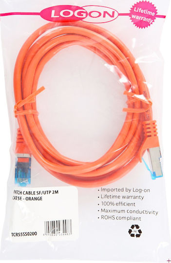 Logon SF/UTP Cat.5e (Gigabit) Καλώδιο Δικτύου Ethernet 7m Πορτοκαλί