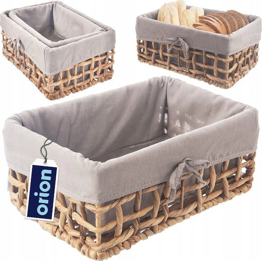 Orion Καλάθι Αποθήκευσης Rattan Γκρι 30.5x20.5x15cm