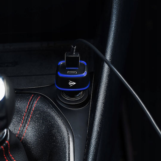 Dunlop Car Charger with Ports: 1xUSB 1xType-C