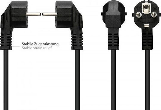 Alcasa Power Cord Alcasa P0130-s075 Black Power Cord 7.5 M Type E+f C13 Power Plug Panel
