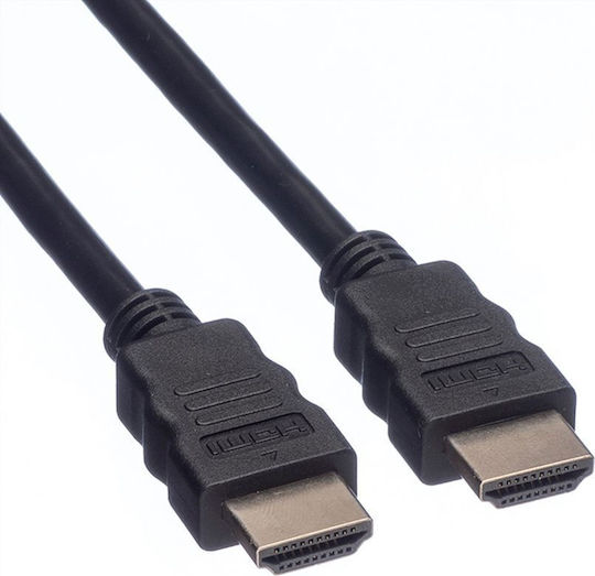 Value Angle Cable HDMI male - HDMI male 5m Μαύρο