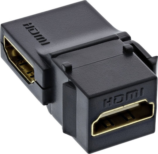 AV Inline Inline HDMI Keystone Snap-in Modul 4K/60Hz HDMI AF AF Winkel Schwarz Adapter