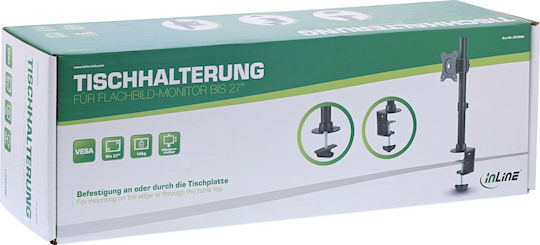 Inline Tischhalterung TV LED TFT Display bis zu 27" 69cm max 8kg Schwarz