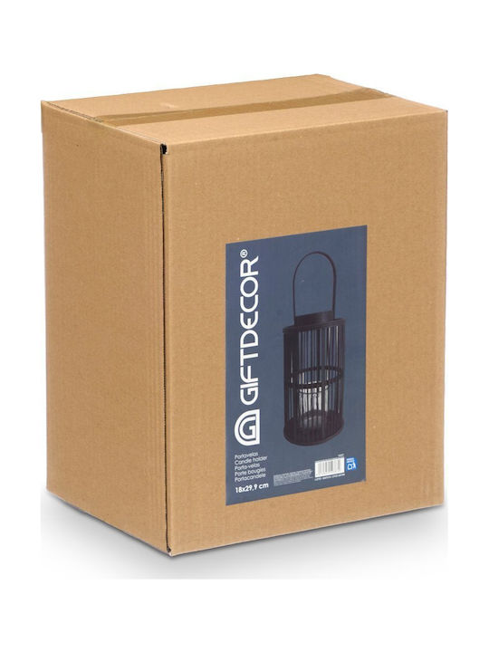 Gift Decor Bamboo Lantern Black 18.5x18.5x44.5cm