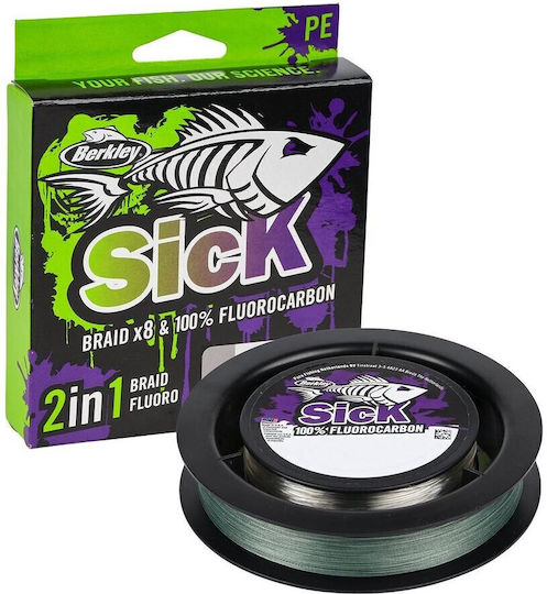 Berkley Sick Braid + Fluoro Two In One Line 0.10mm 7.5kg 150m Fc 0.30mm 7kg 50m