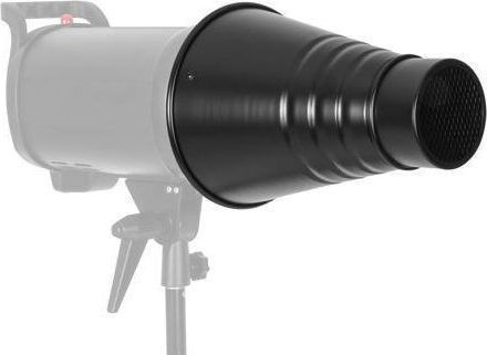 Studioleuchte Glareone Snoot mit Wabengitter + 4 Filter