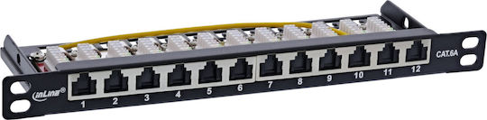 Inline Inline 10" Πίνακας Patch Cat.6a 0.5u 12-port Προστασία Σκόνη Μαύρο