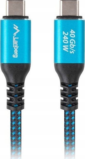 Lanberg USB 4 Video Cable USB-C Male - USB-C 240W Black 1.5m