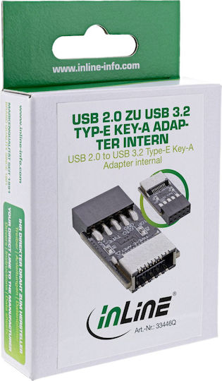 Inline Usb 2.0 To Usb 3.2 Type-e Key-a Internal Adapter