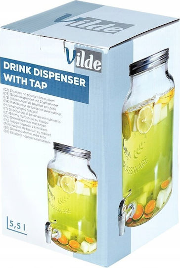 Vilde Glass Vase Beverage Dispenser with Spigot 6.2lt
