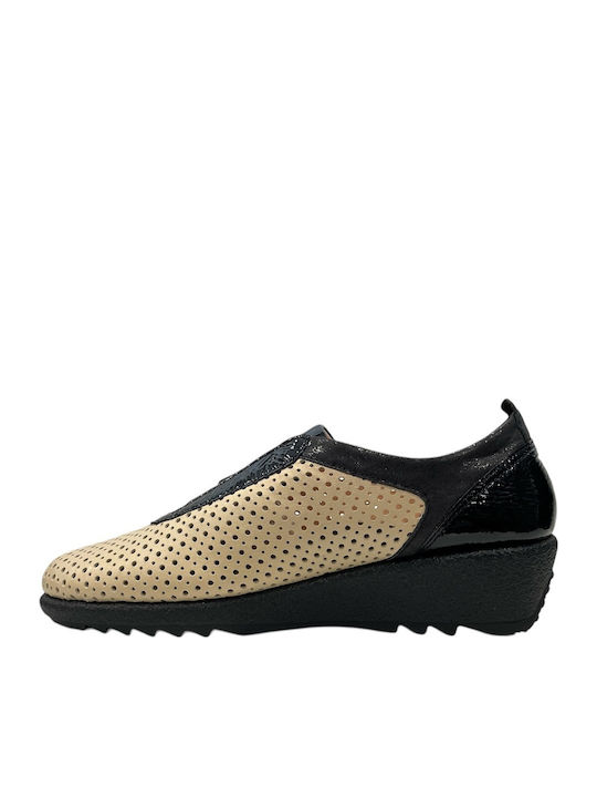 Γυναικεία Slip-On Δερμάτινα Μπεζ