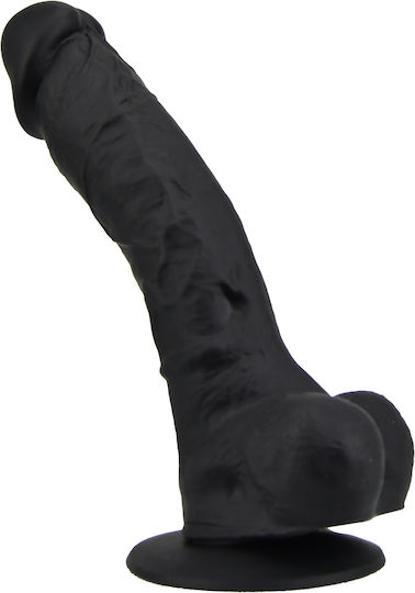 Loving Joy Ρεαλιστικό Dildo με Όρχεις Μαύρο 23cm