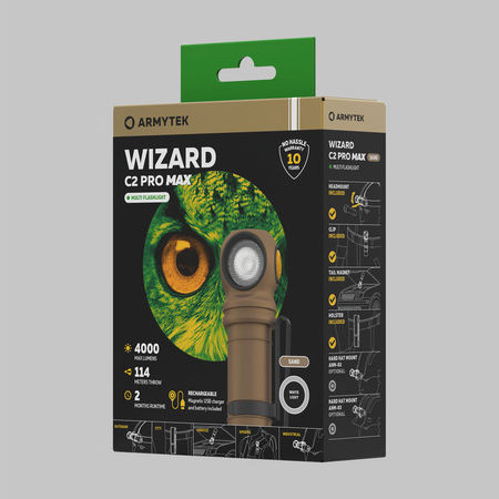 Armytek Pro Επαναφορτιζόμενος Φακός Κεφαλής LED Wizard C2