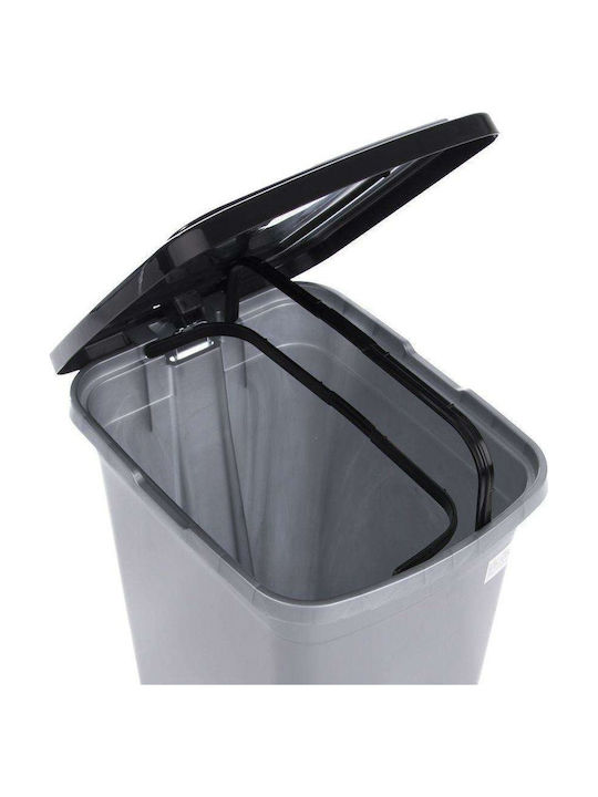 Orion Waste Bin Waste Plastic with Pedal Silver 36x28x45cm 1pcs
