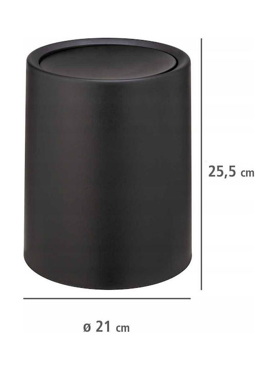 Wenko Plastic Waste Bin Black 6L