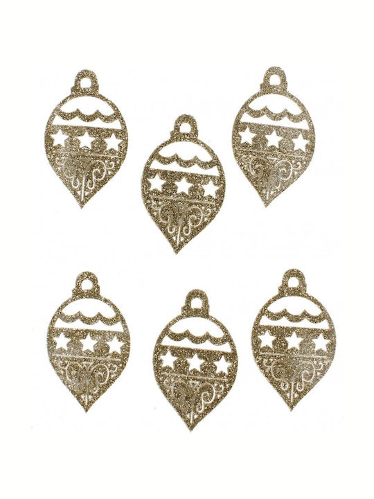 Craft with Fun Χριστουγεννιάτικα Aufkleber mit Design Bälle 6Stück