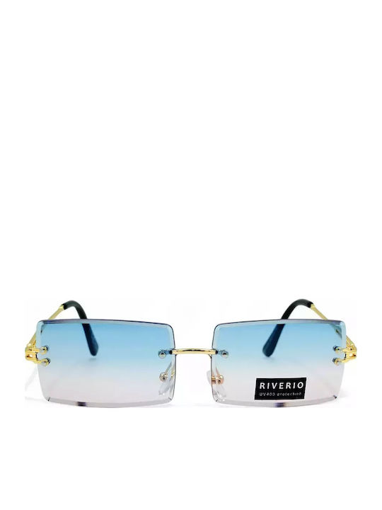 Riverio Unisex Sunglasses with Gold Metal Frame and Gold Gradient Lens RV42342