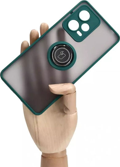 Bizon Hybrid Ring Задна корица Силикон / Закалено стъкло Зелен (Redmi Note 12 Pro+)