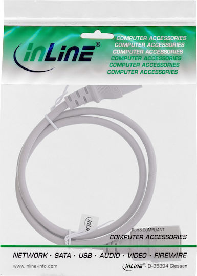 InLine IEC C13 / IEC C14 - IEC C13 / IEC C14 Cable 1m Γκρι