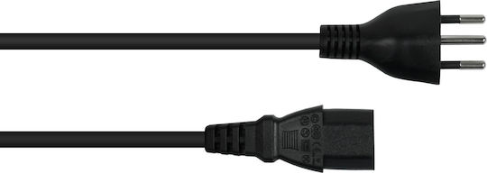 Alcasa IEC C13 - IEC C13 Cable 1.8m Black