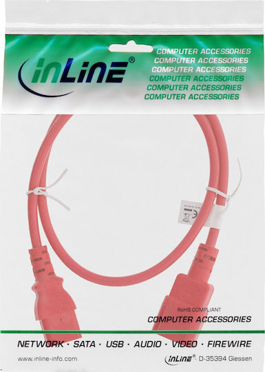 InLine IEC C13 / IEC C14 - IEC C13 / IEC C14 Cable 1m Red