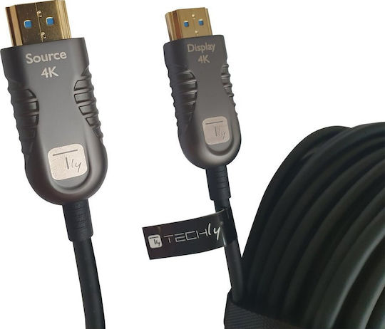 Techly HDMI 2.0 Premium High Speed 4K 60Hz HDR Cable HDMI male - HDMI male 20m Μαύρο