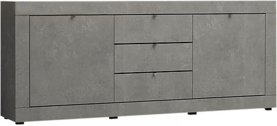 Sideboard Ocean Wooden with Drawers Charcoal 210x45x86cm
